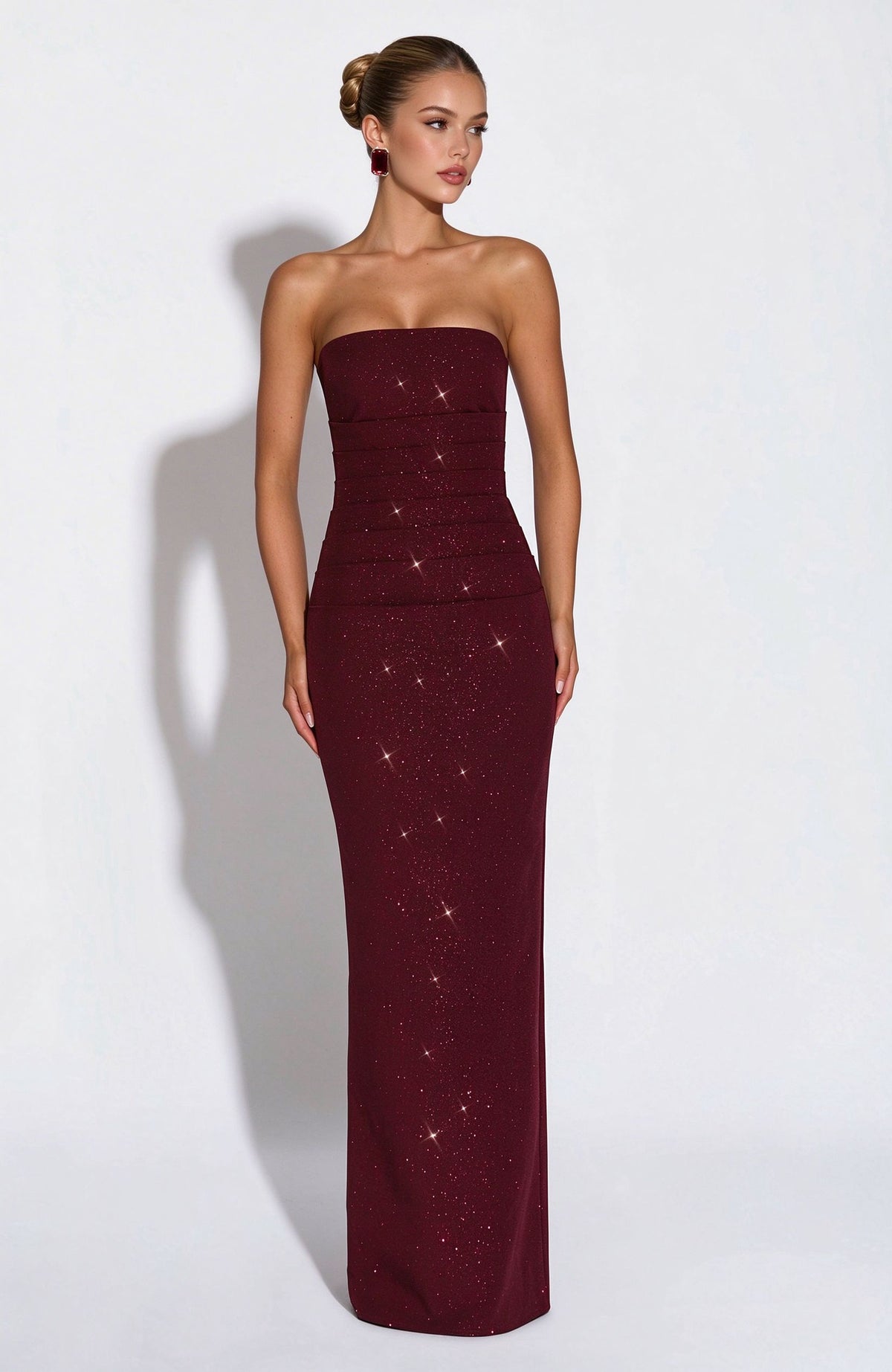 Sparkly Sequin Mermaid Prom Dress Strapless Bodycon Evening Gown