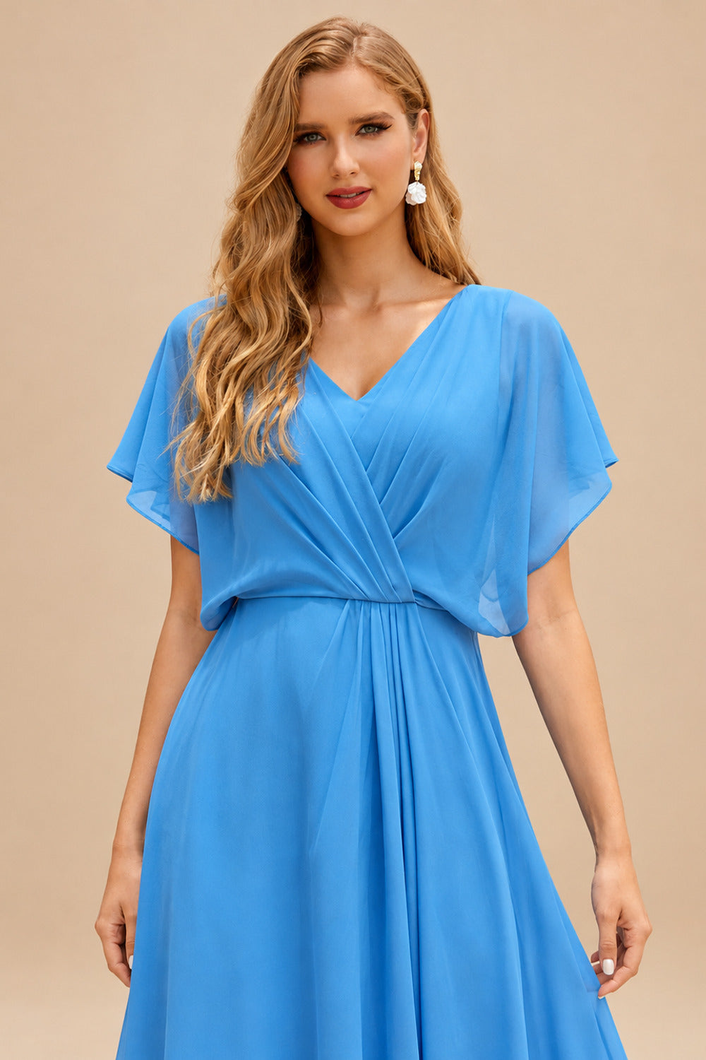 Rutipo Ocean Blue A-line Beaded Corset Layered Ruffle Chiffon Mini Homecoming Dress
