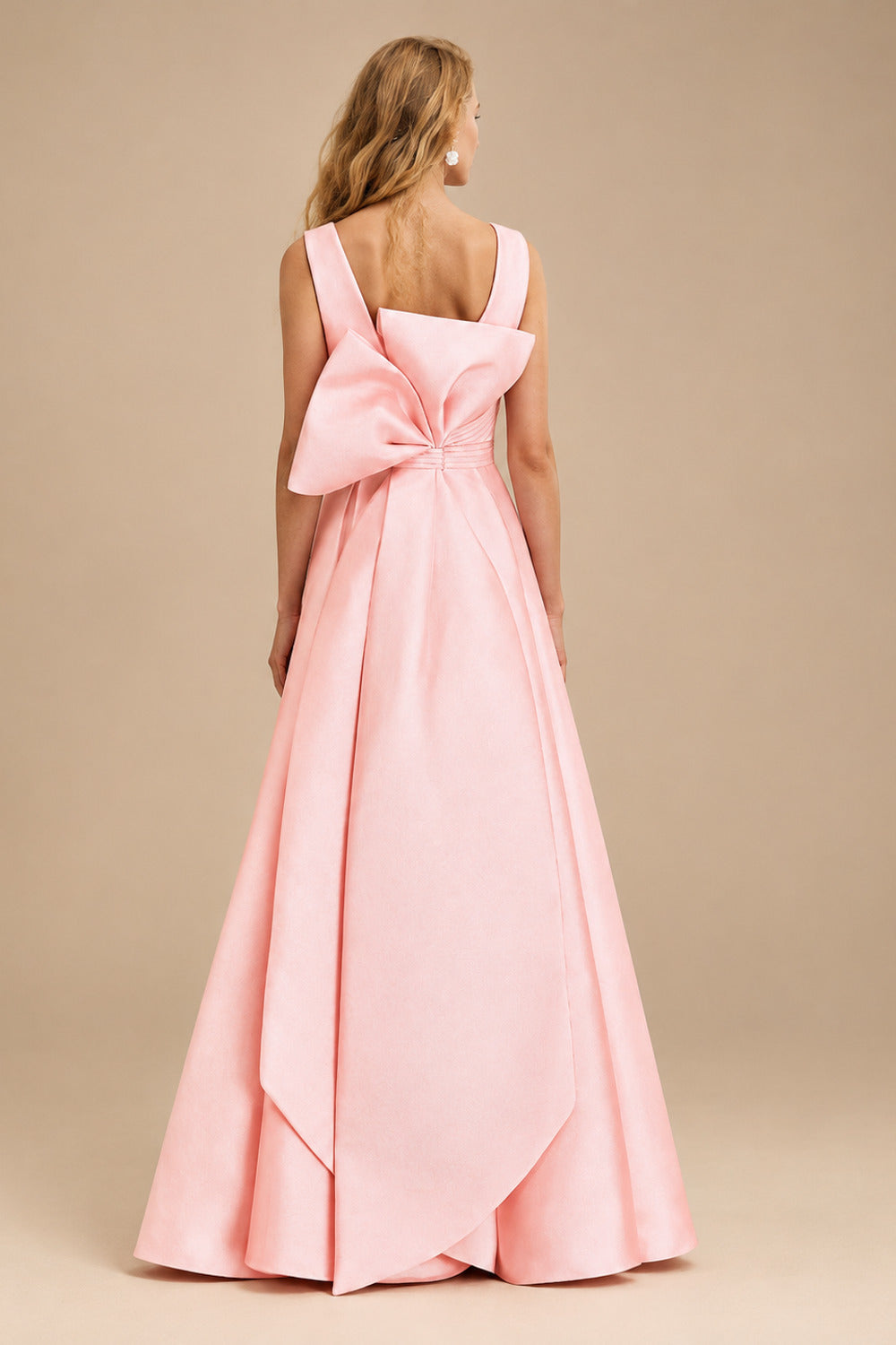 Rutipo Petal V-Neck Satin A-Line Mother Of The Bride Dresses With Bow
