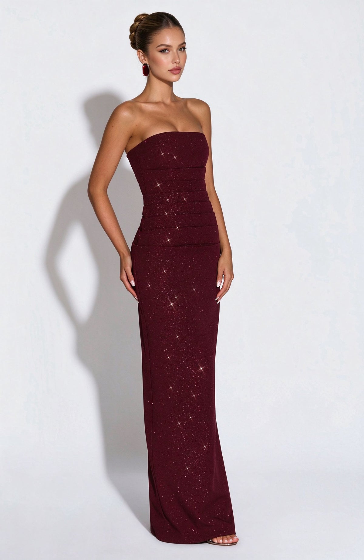 Sparkly Sequin Mermaid Prom Dress Strapless Bodycon Evening Gown